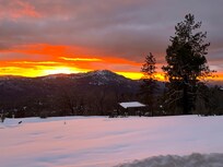 Watching the sunset from the patio.