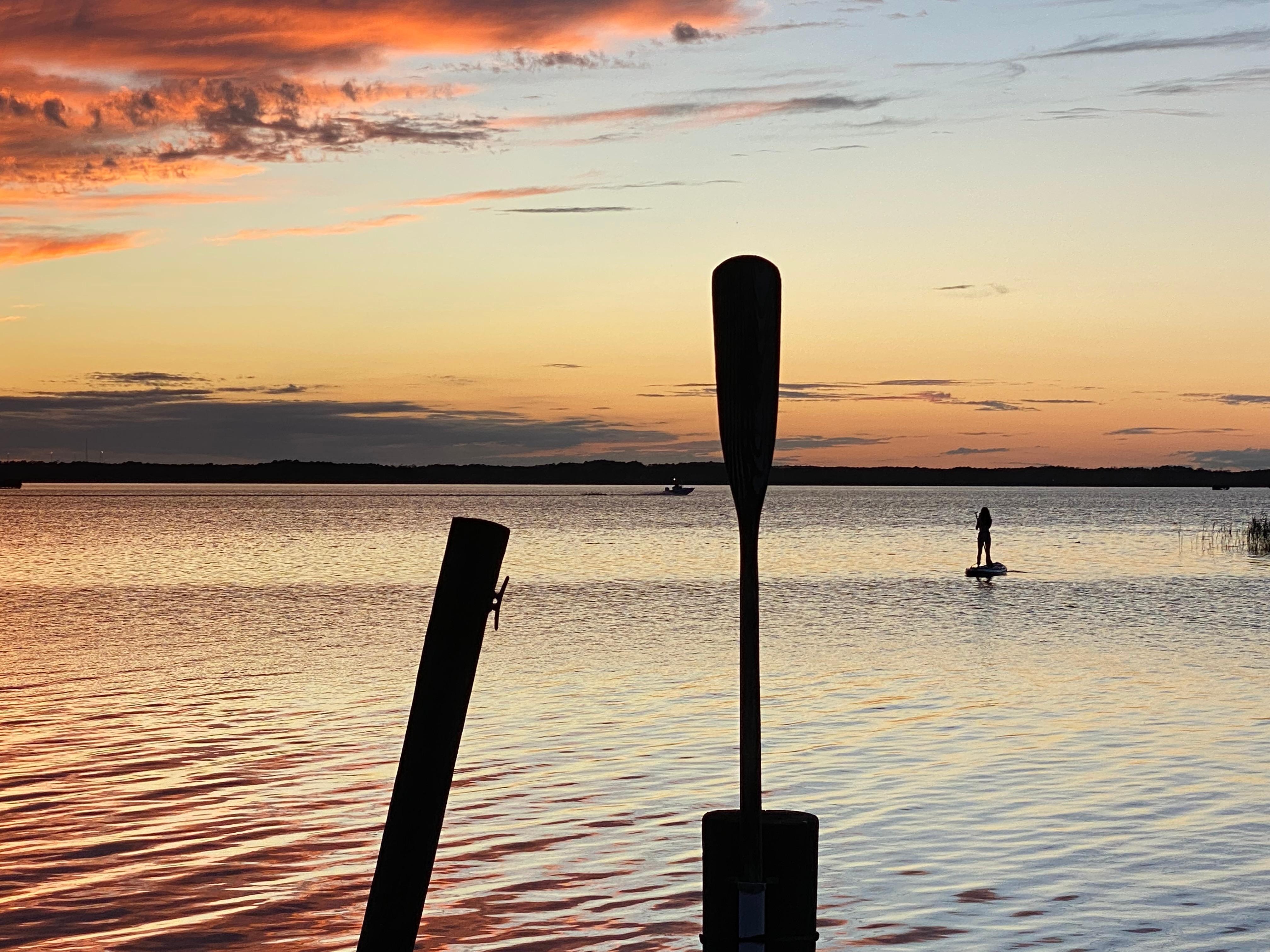 Paddle board at sunset