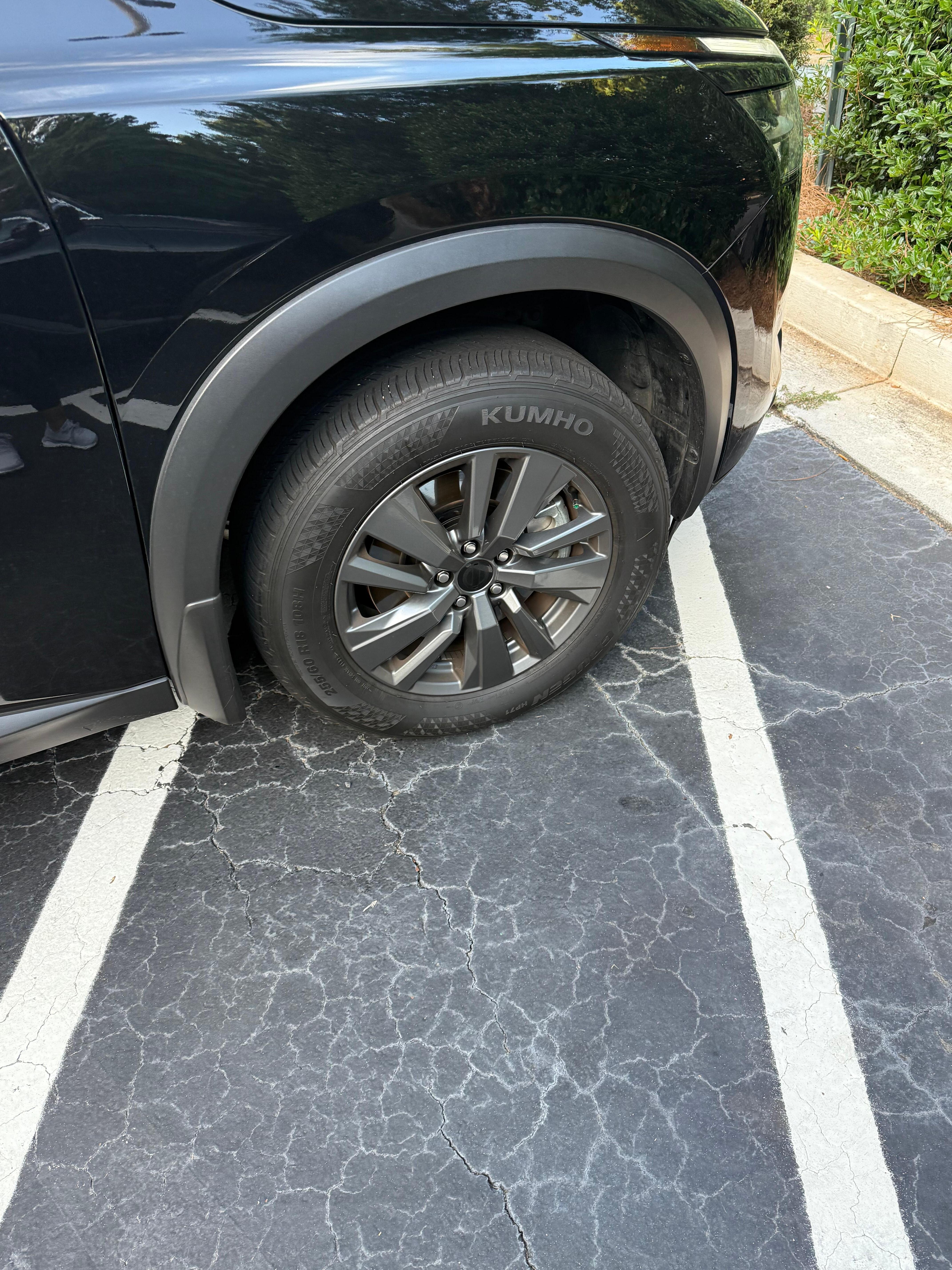 My Nissan cap missing. On 2 opposite tires. 