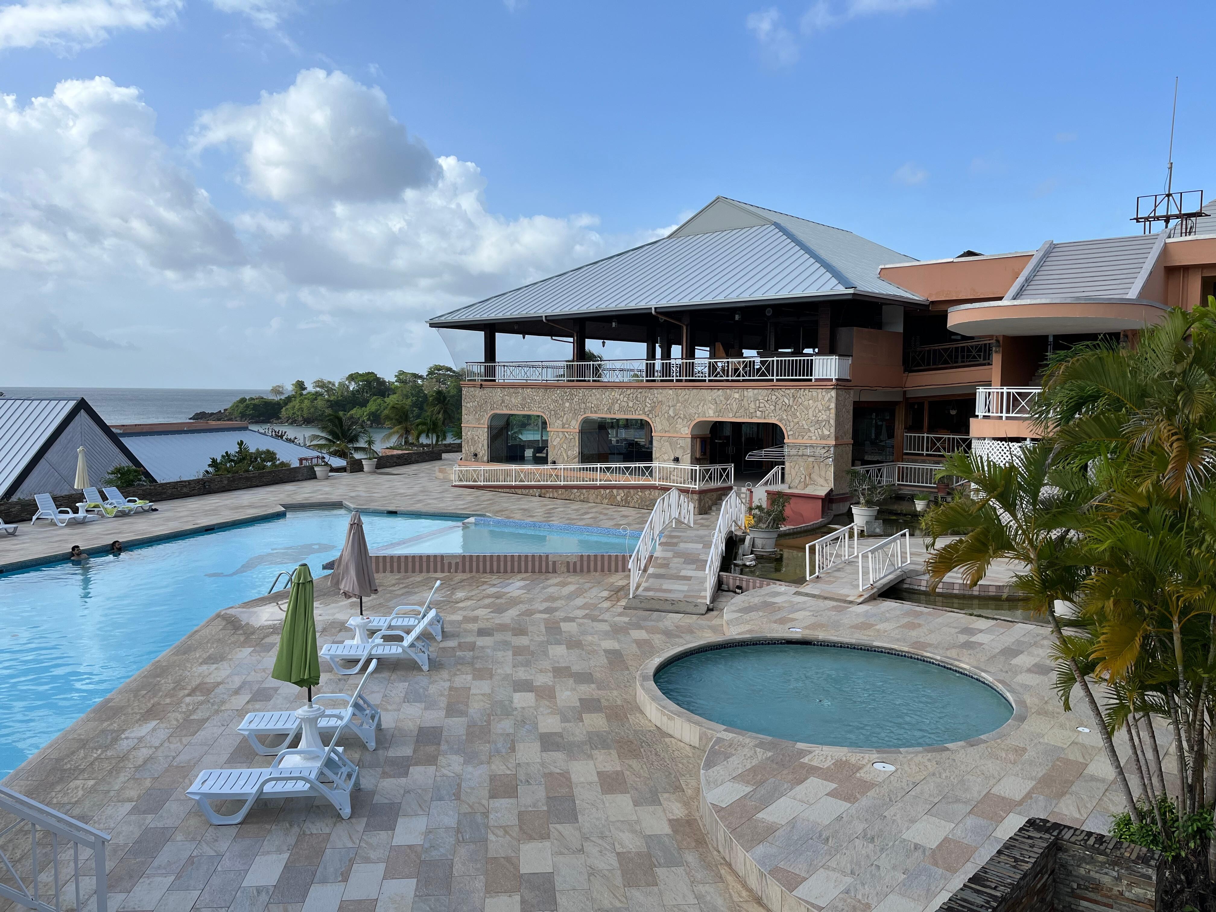 The pool area