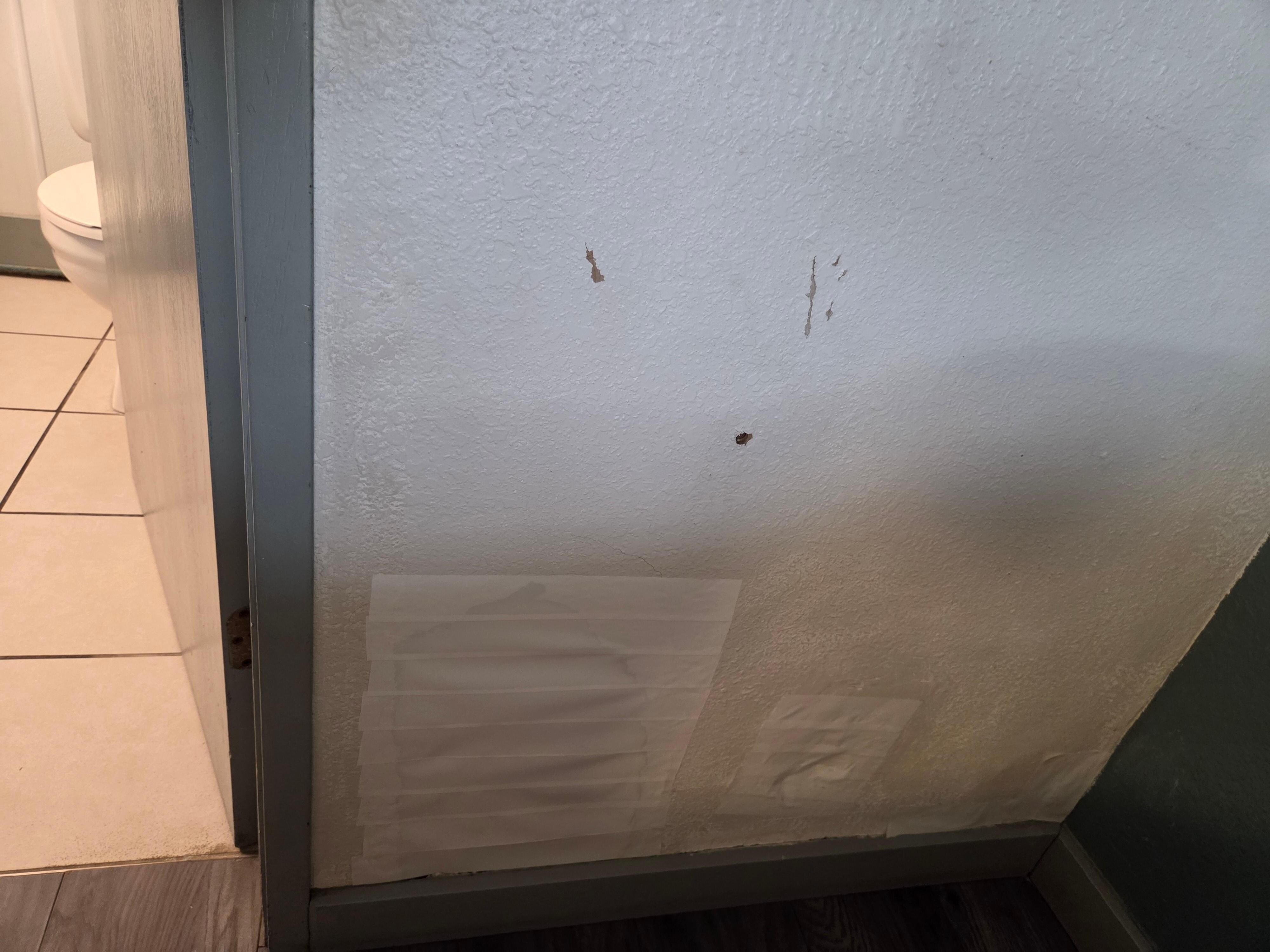 Holes covered with tape