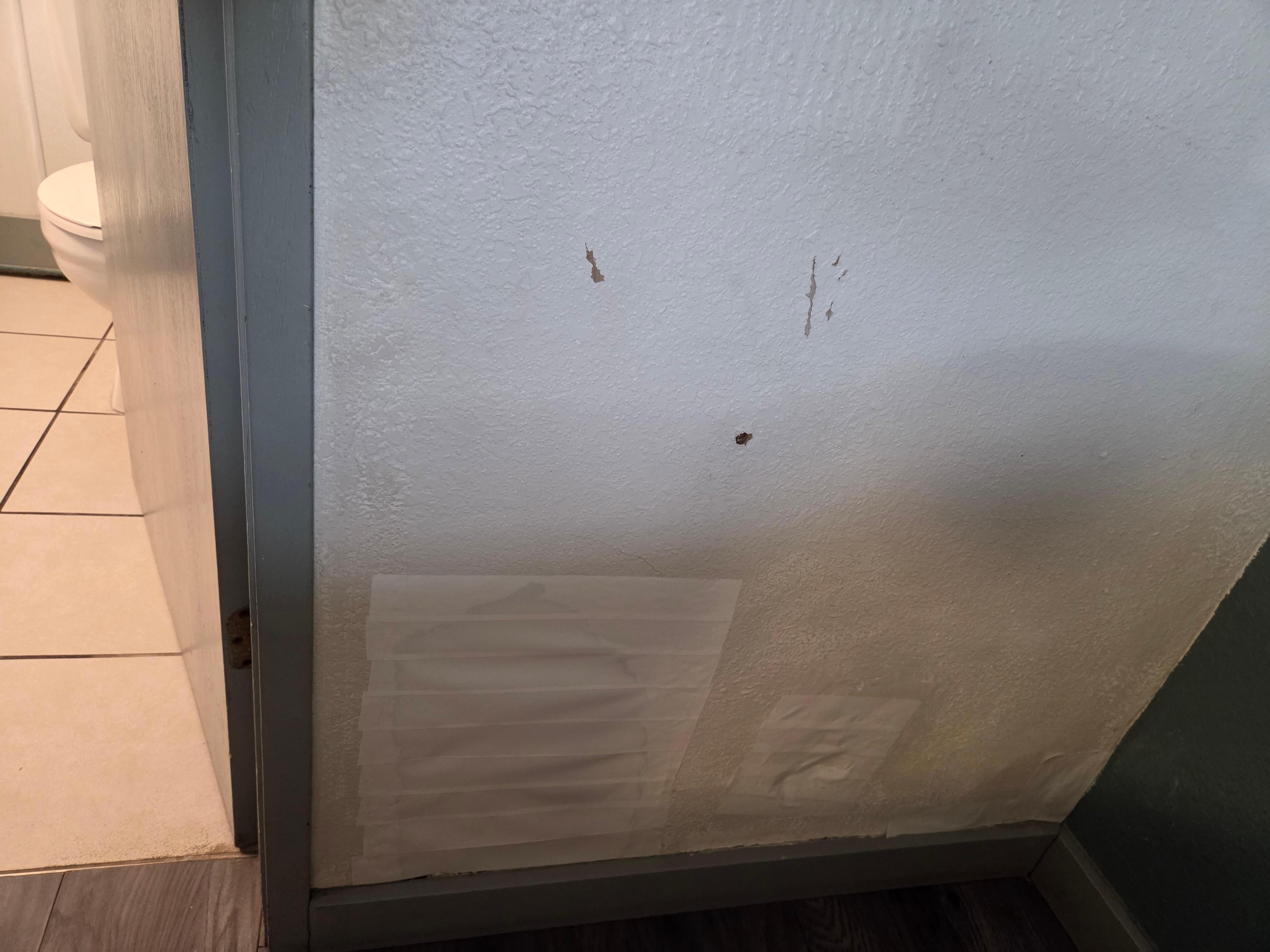 Holes covered with tape