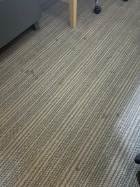 With enough light, these carpet stains would show even better