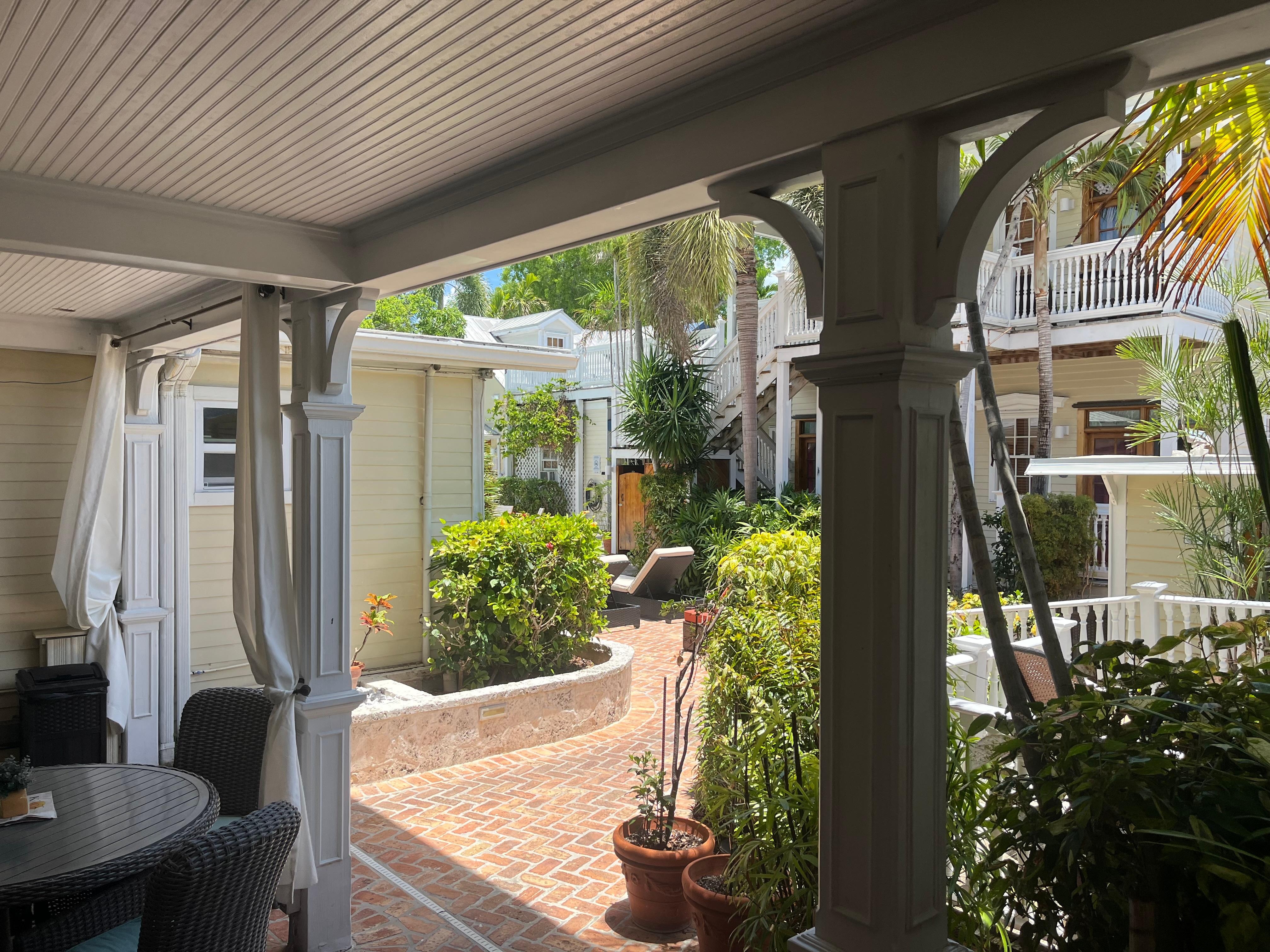 Courtyard and Breakfast area.