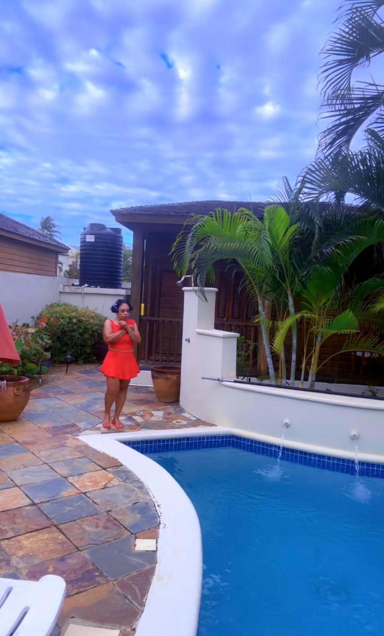 At the poolside