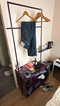 Metal structure which is meant to be used as closet.