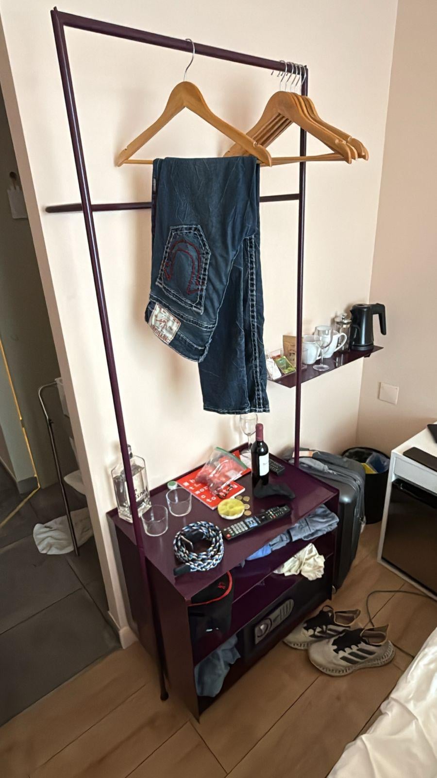 Metal structure which is meant to be used as closet.