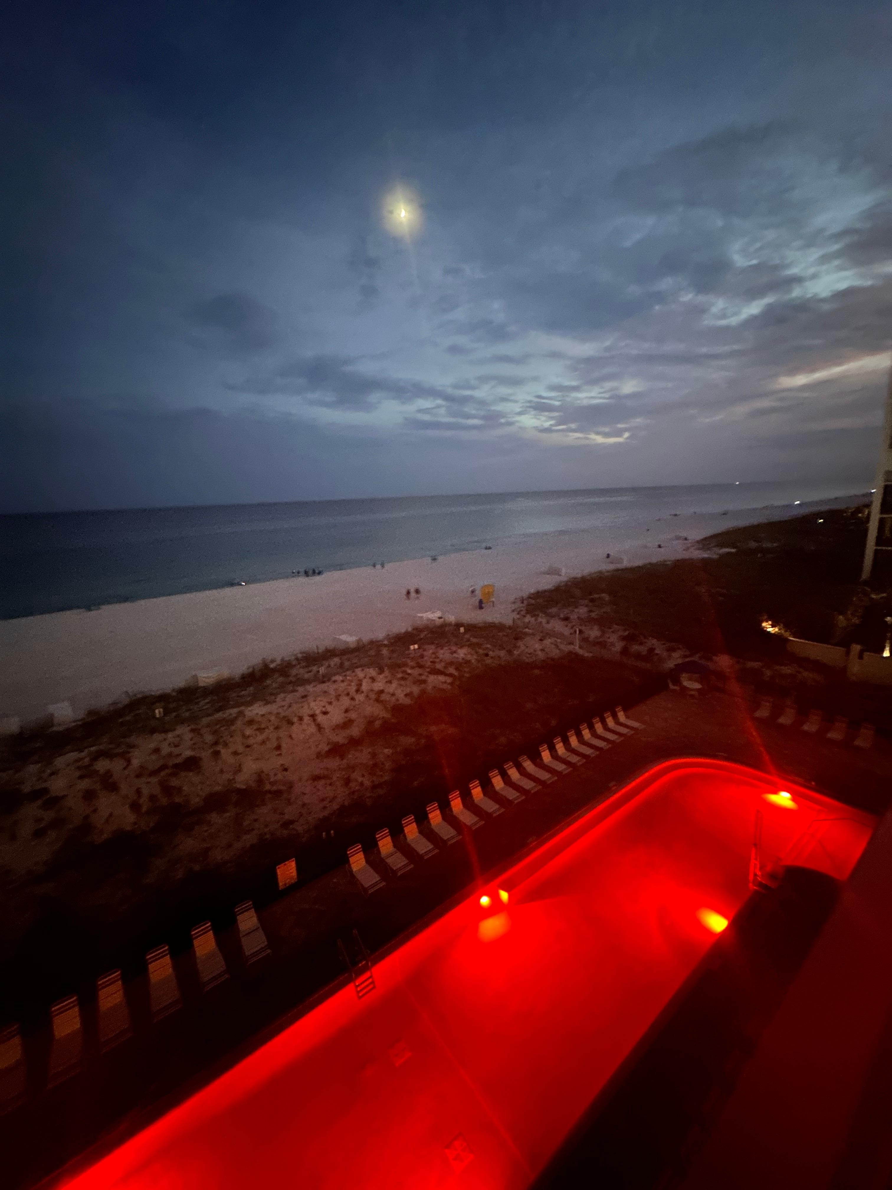 Balcony view of one pool