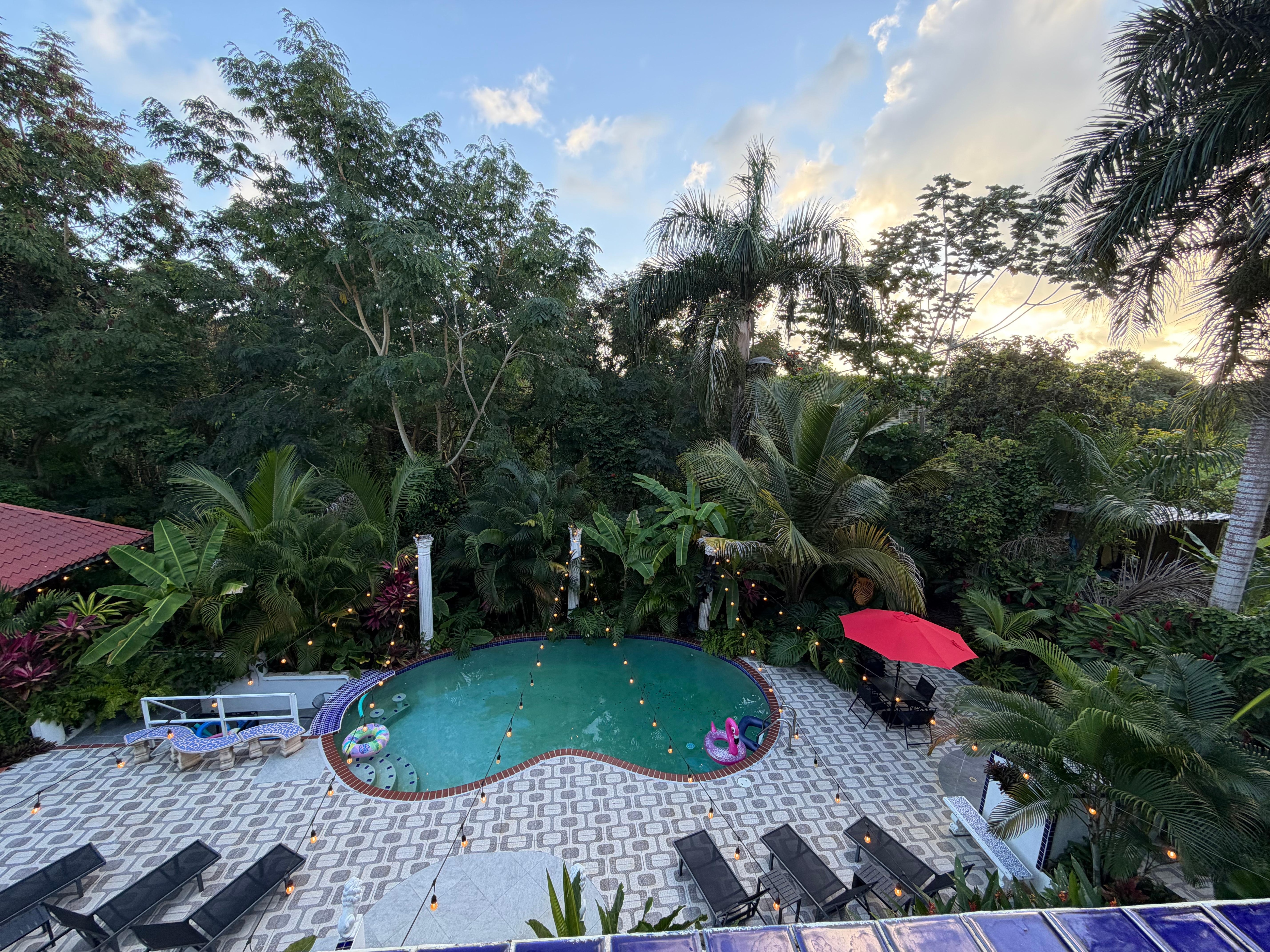 Pool view from master room balcony.
