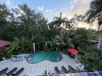 Pool view from master room balcony.