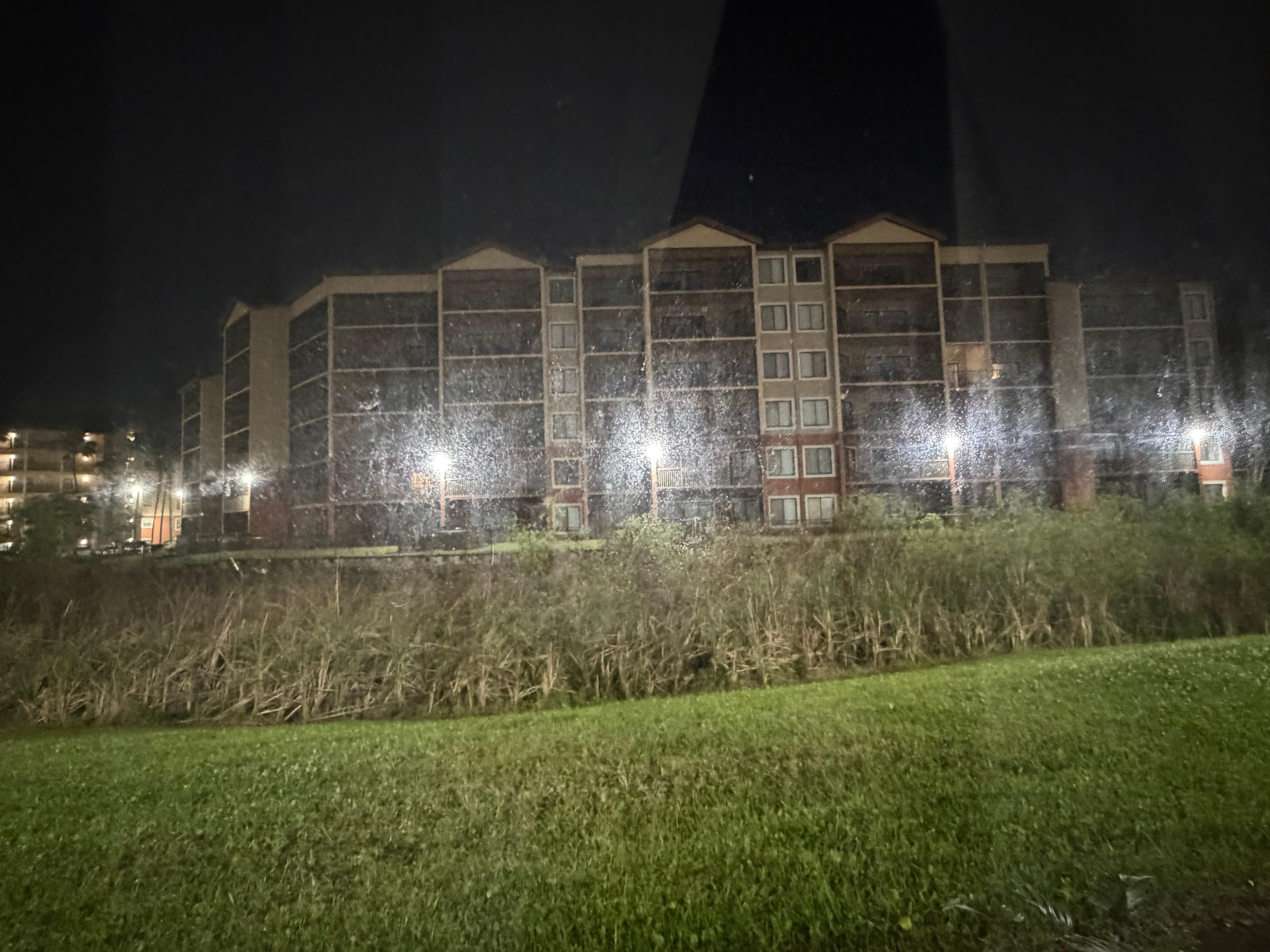 The lights outside our first floor window were super bright. So bright they come through the blinds. No way to blackout the light 