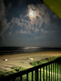 Moon shining on water.