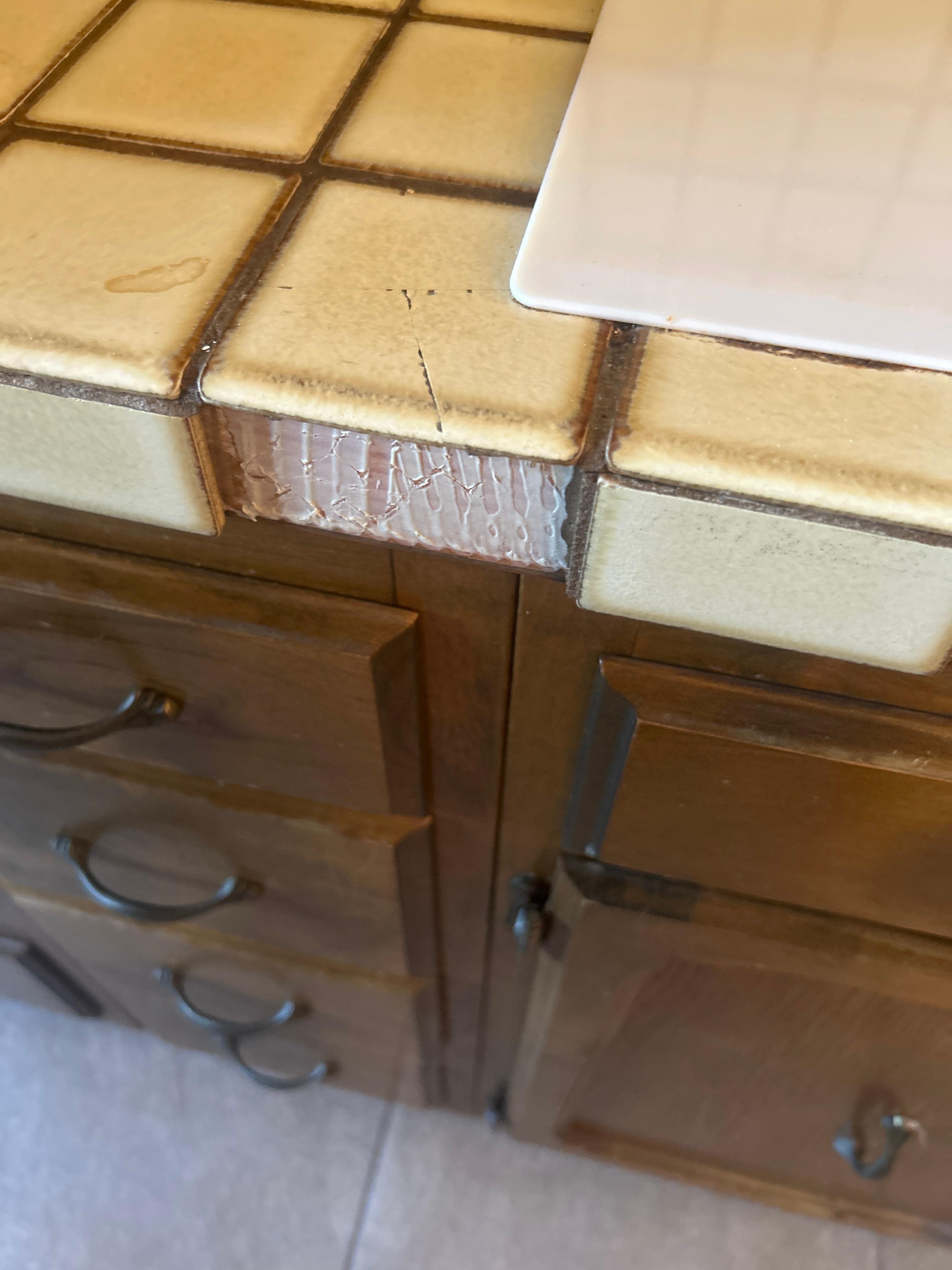 Broken tile in kitchen