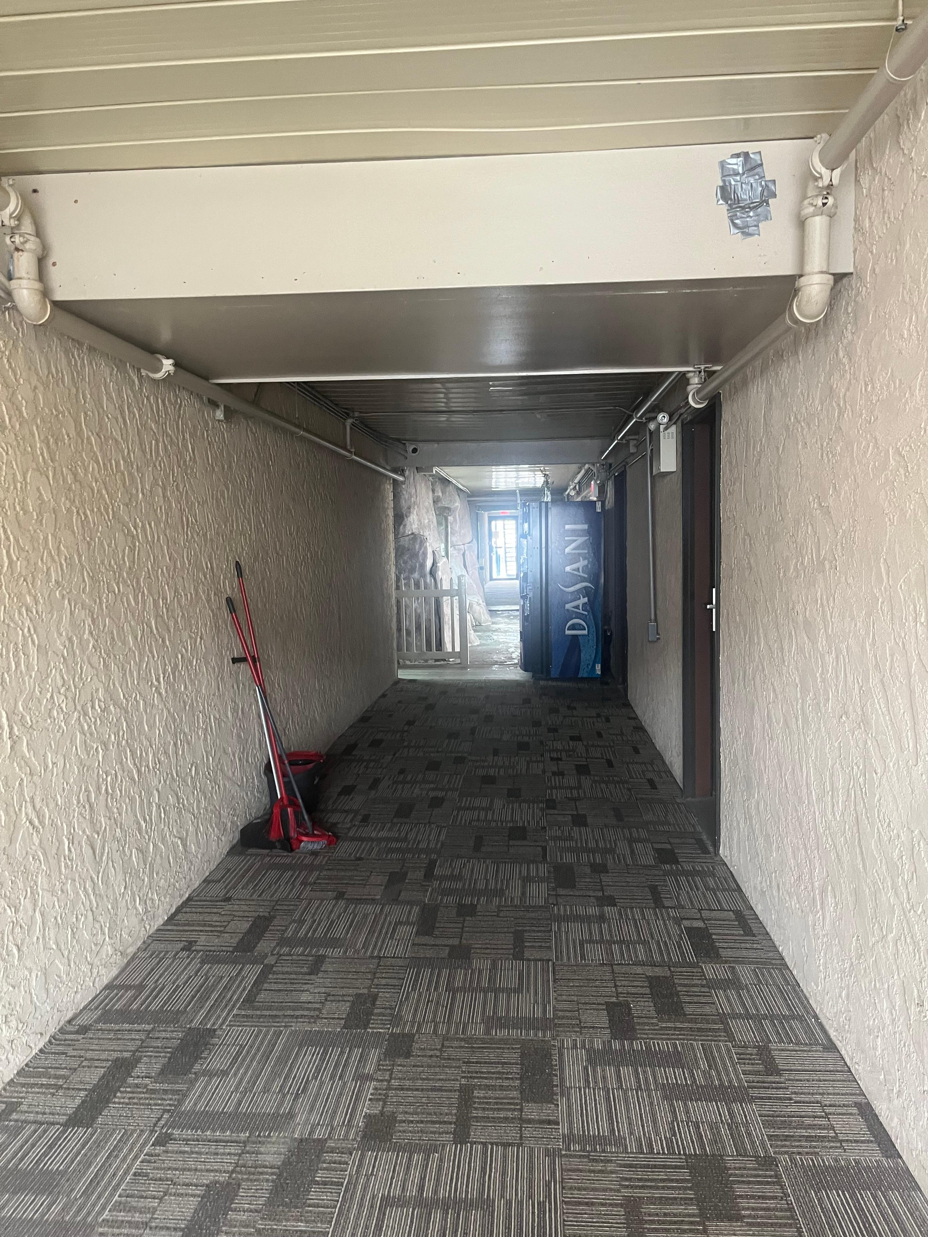 Hallway where our room door opens to