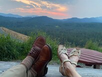 Enjoying the sunset from the Loddge
