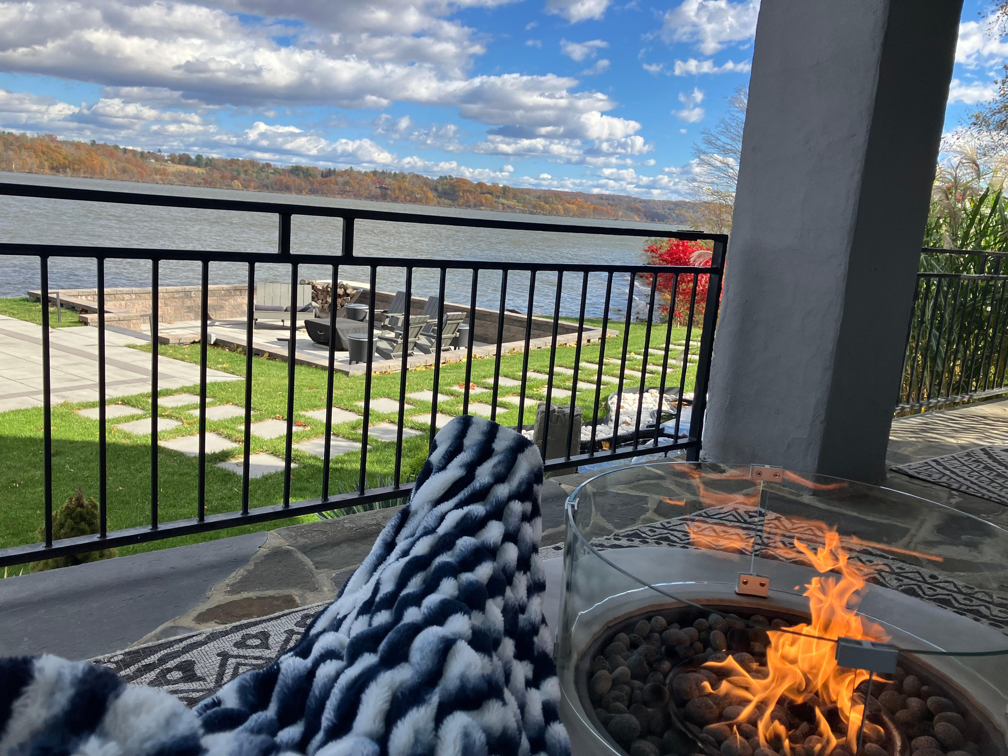 Morning coffee by the firepit.