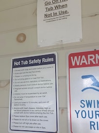 Clearly labeled hot tub