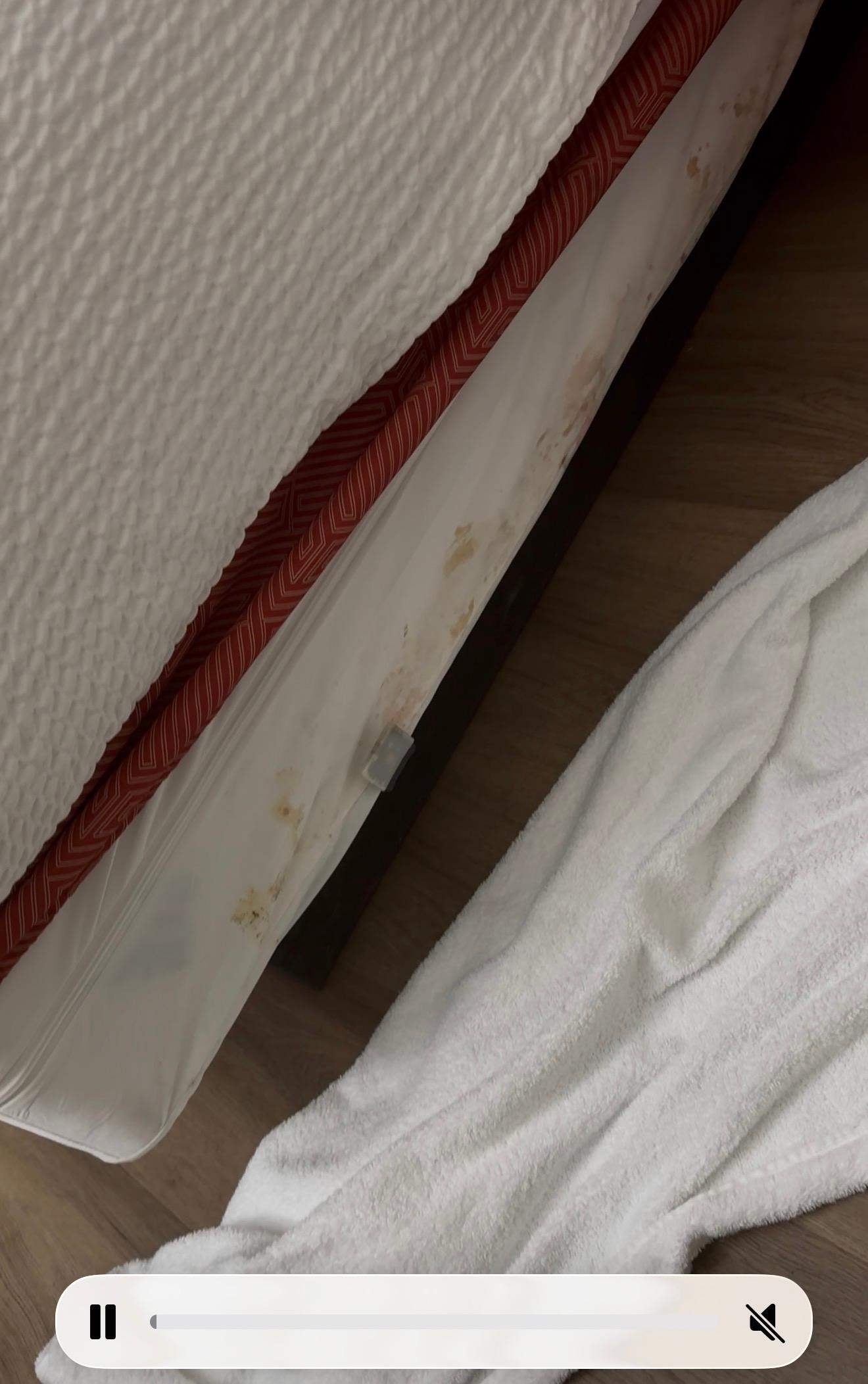The box spring on one of the beds
