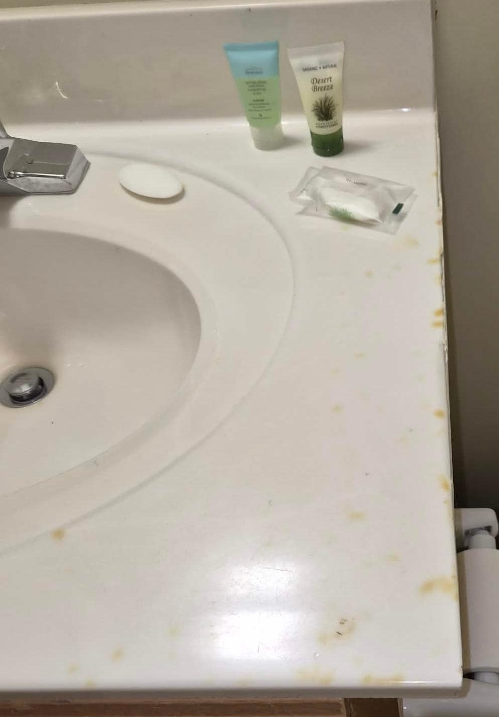 Cigarette burns on sink