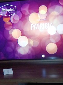 Love seeing my name on the TV when I came in fantastic