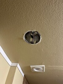 Hole in the ceiling of our bathroom