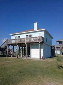 View from the side of the beach house