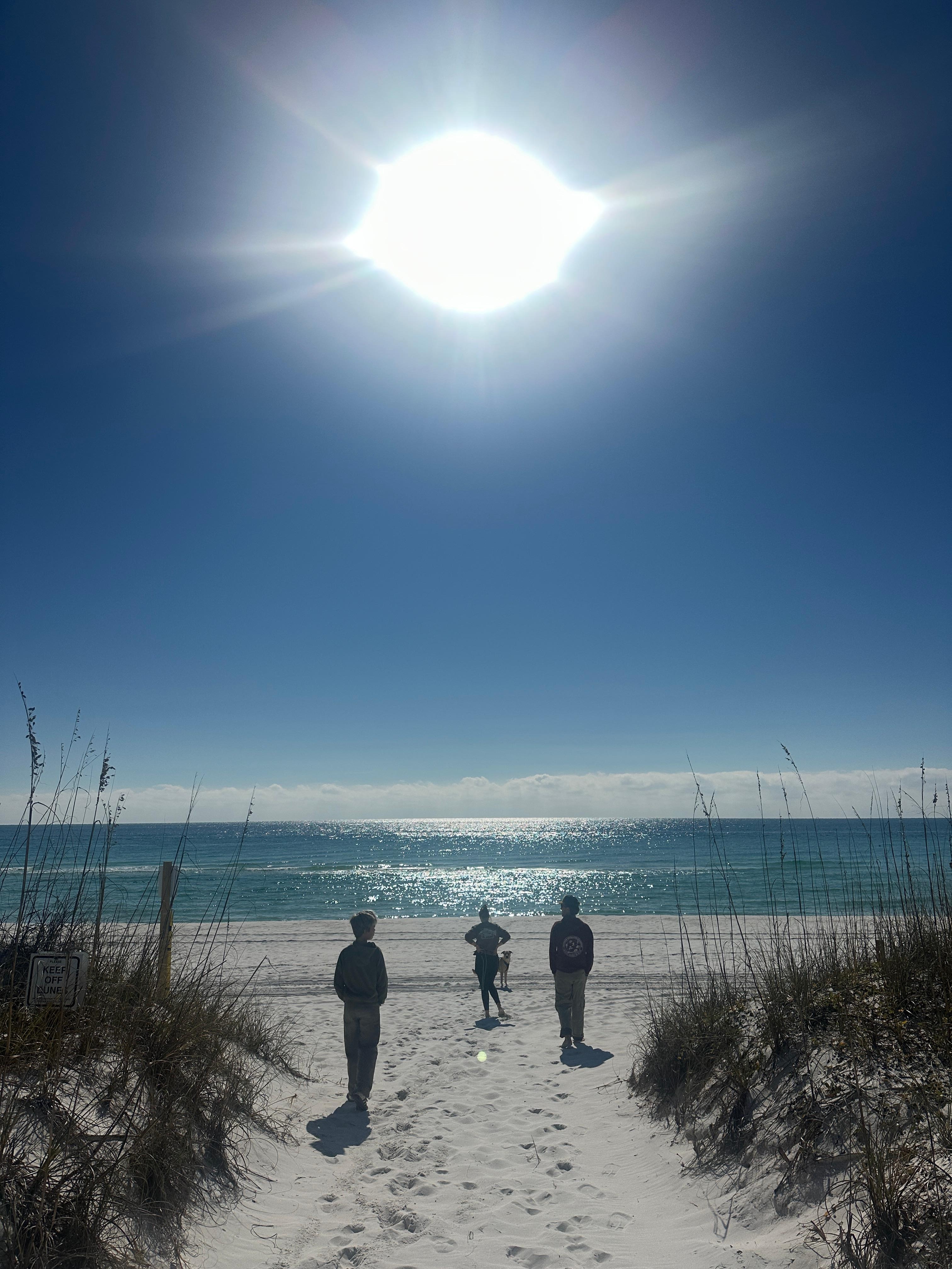 Walk to the beach from house. 