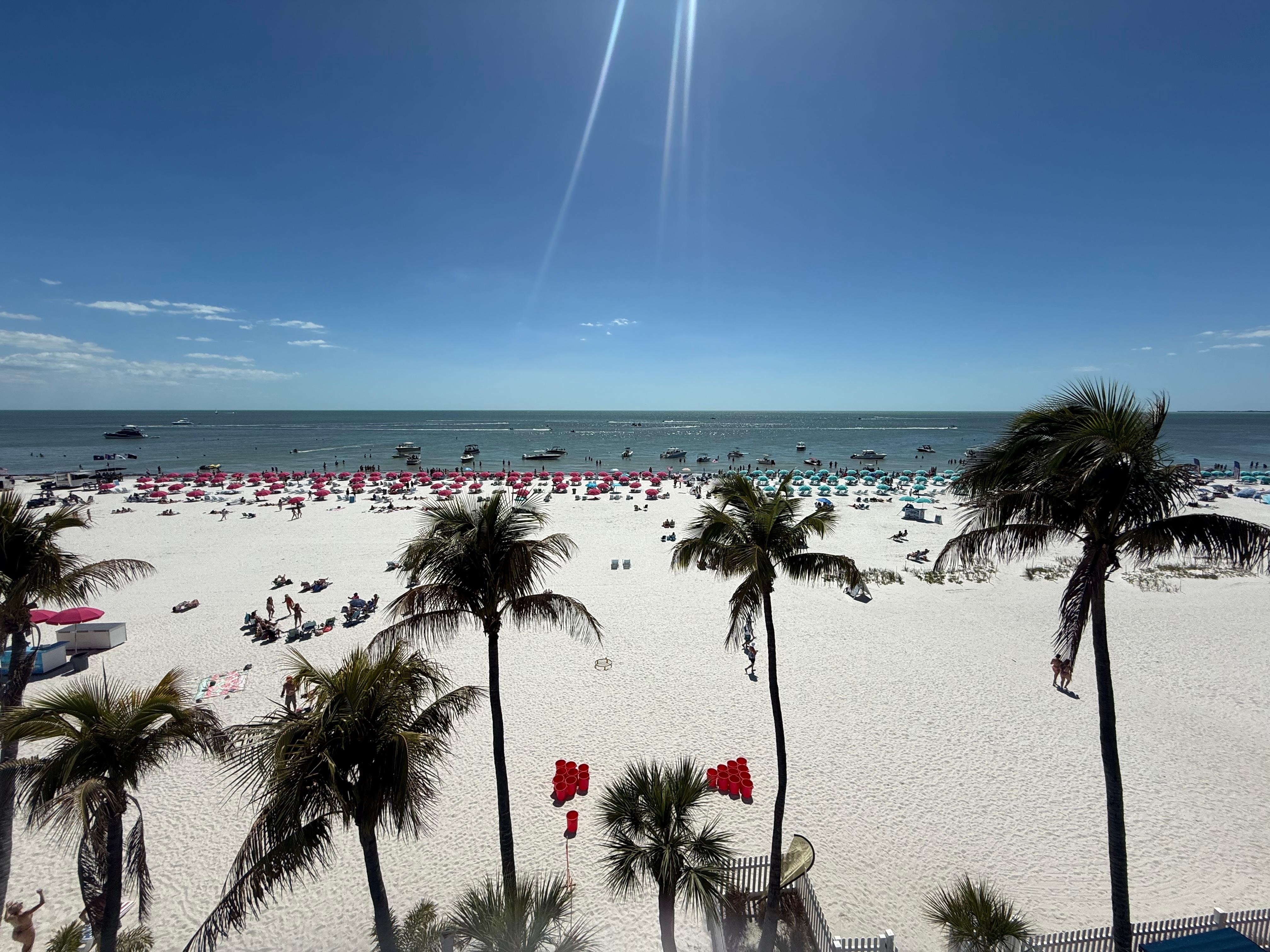Beach was full, with boats dropping anchor to join the fun. 