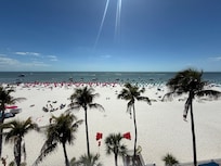 Beach was full, with boats dropping anchor to join the fun.
