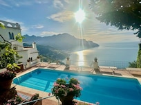 View of the pool and Mediterranean Sea