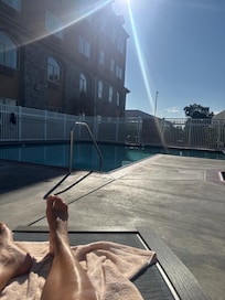 Lounging by the pool in the afternoon