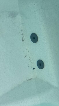 The dirt in the water in Jacuzzi