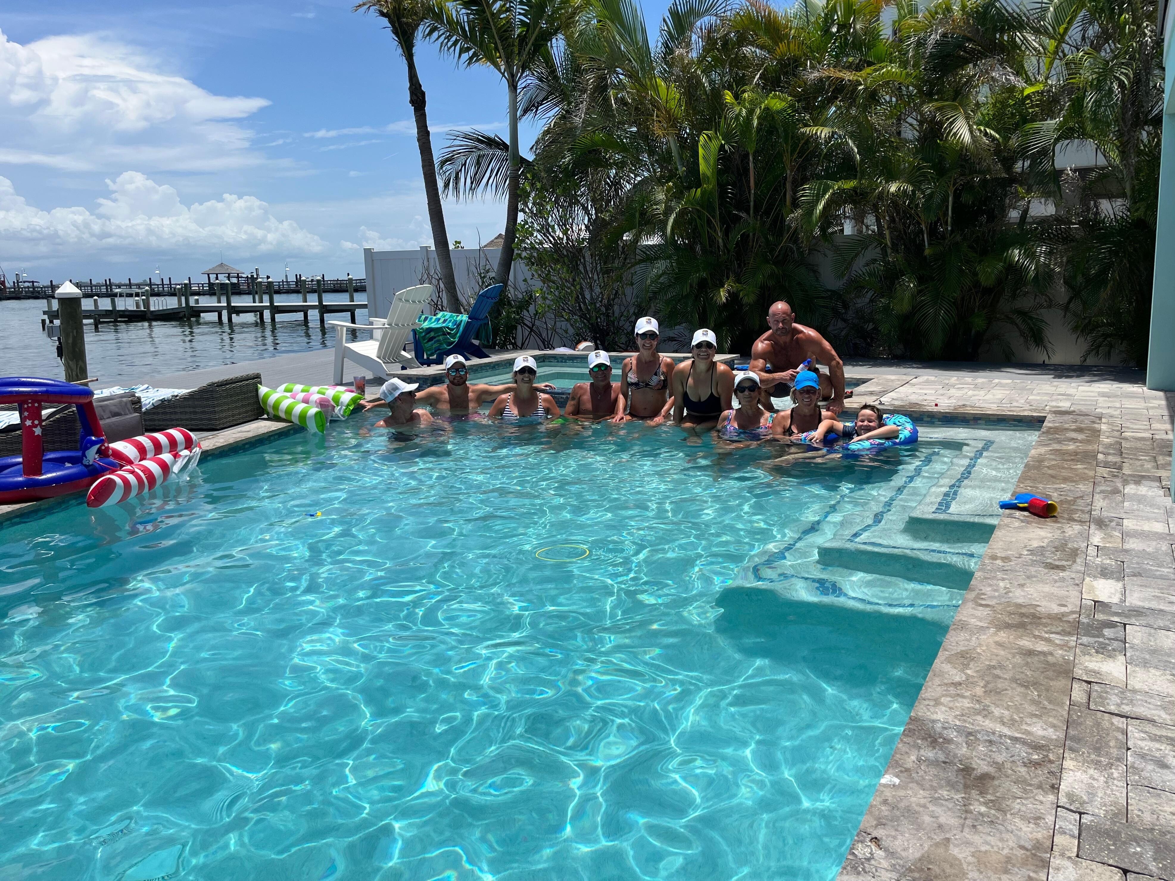 Enjoying the pool.
