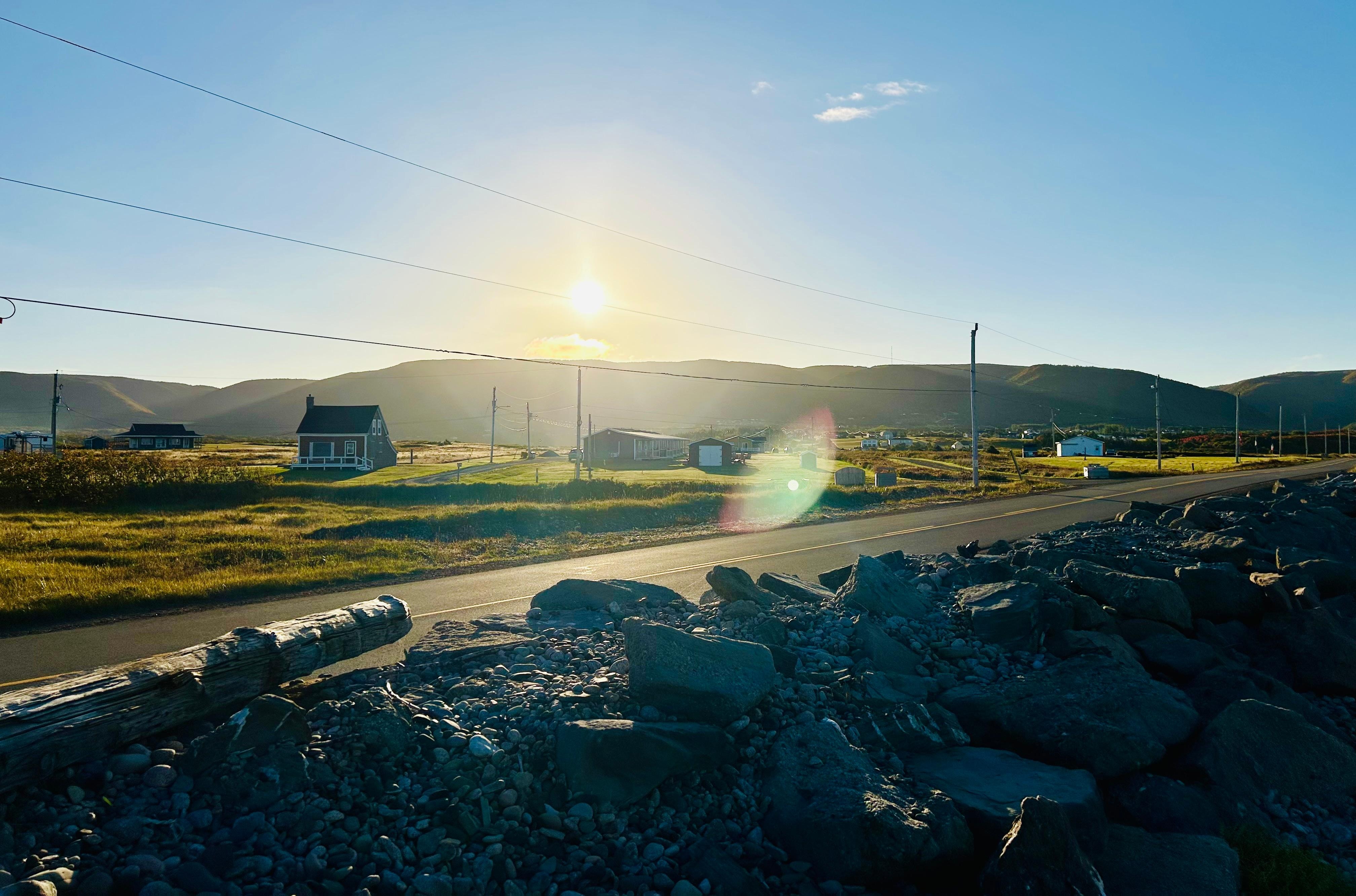 A view of the cottages at sunrise