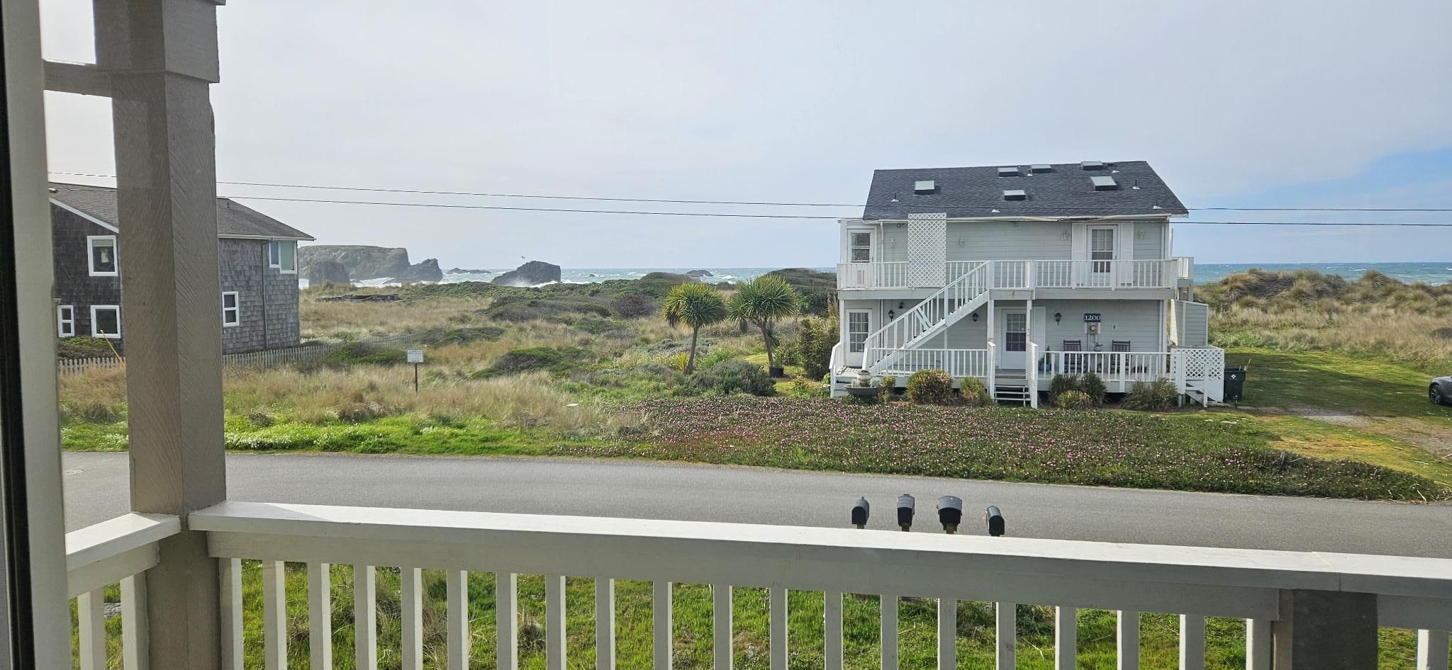 Looking out to ocean on balcony