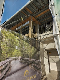 Scaffolds at the pool.