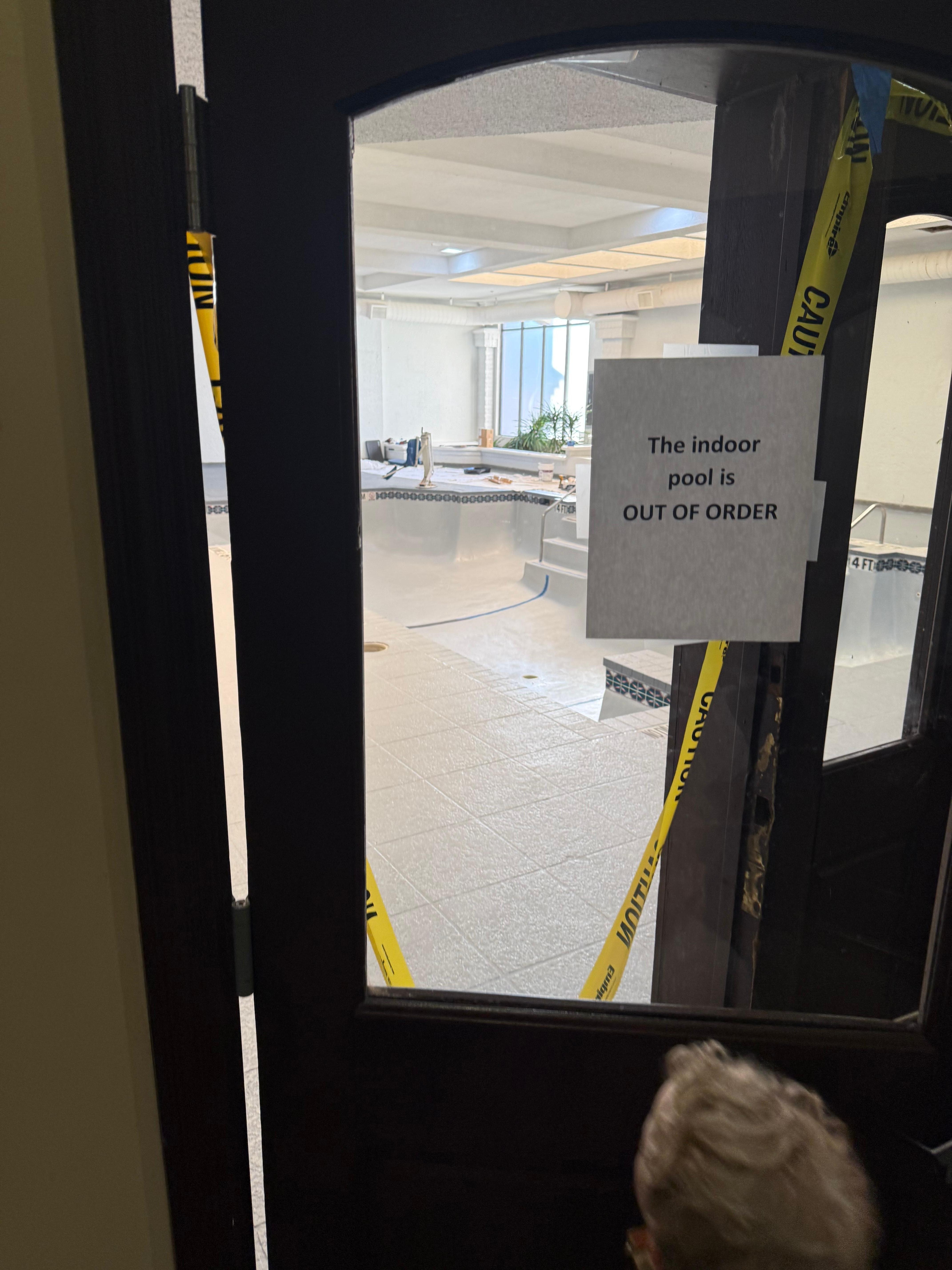 Pool drained and under construction