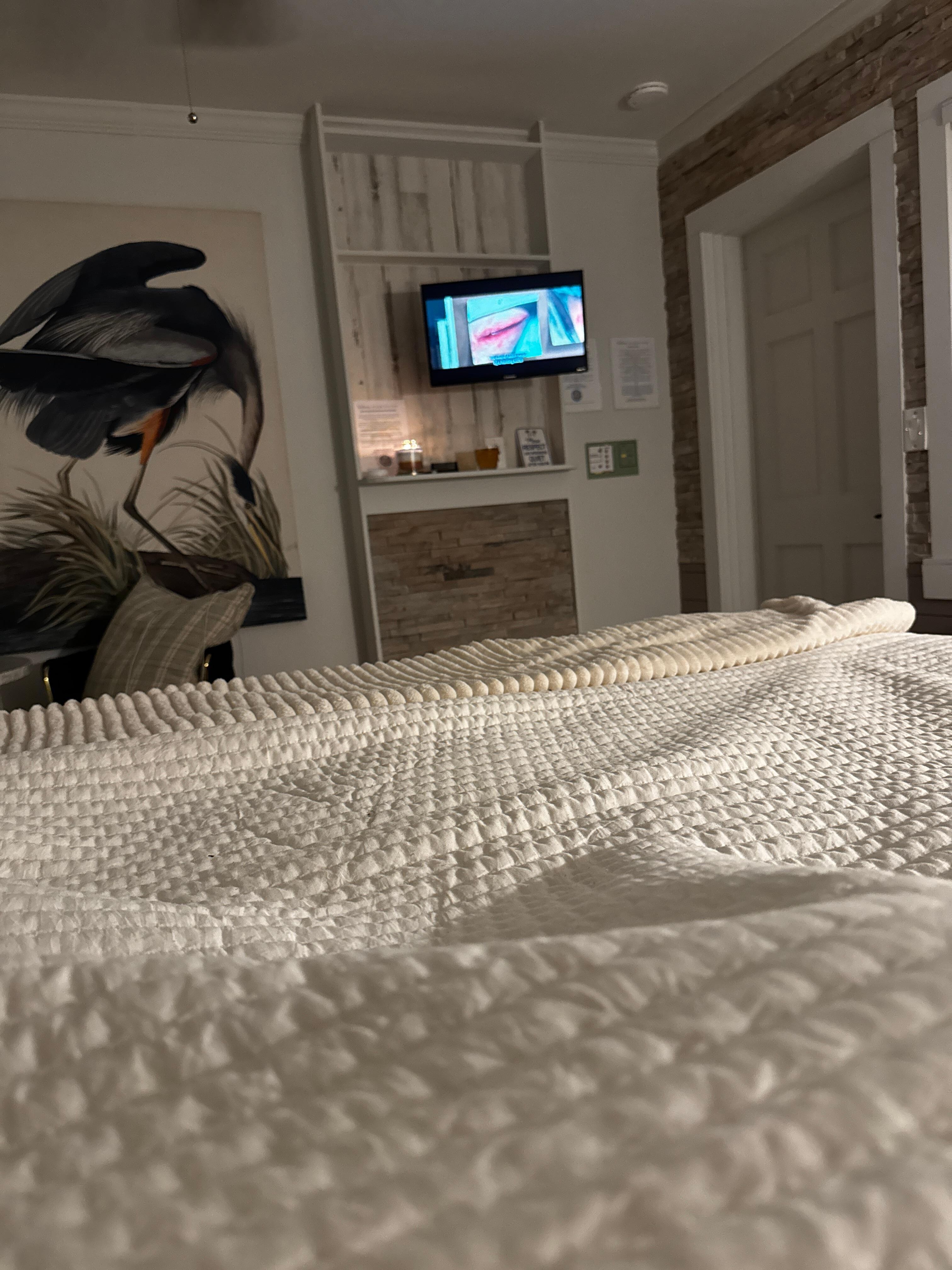 Cozy room for sure,  just had to squint to see the TV lol