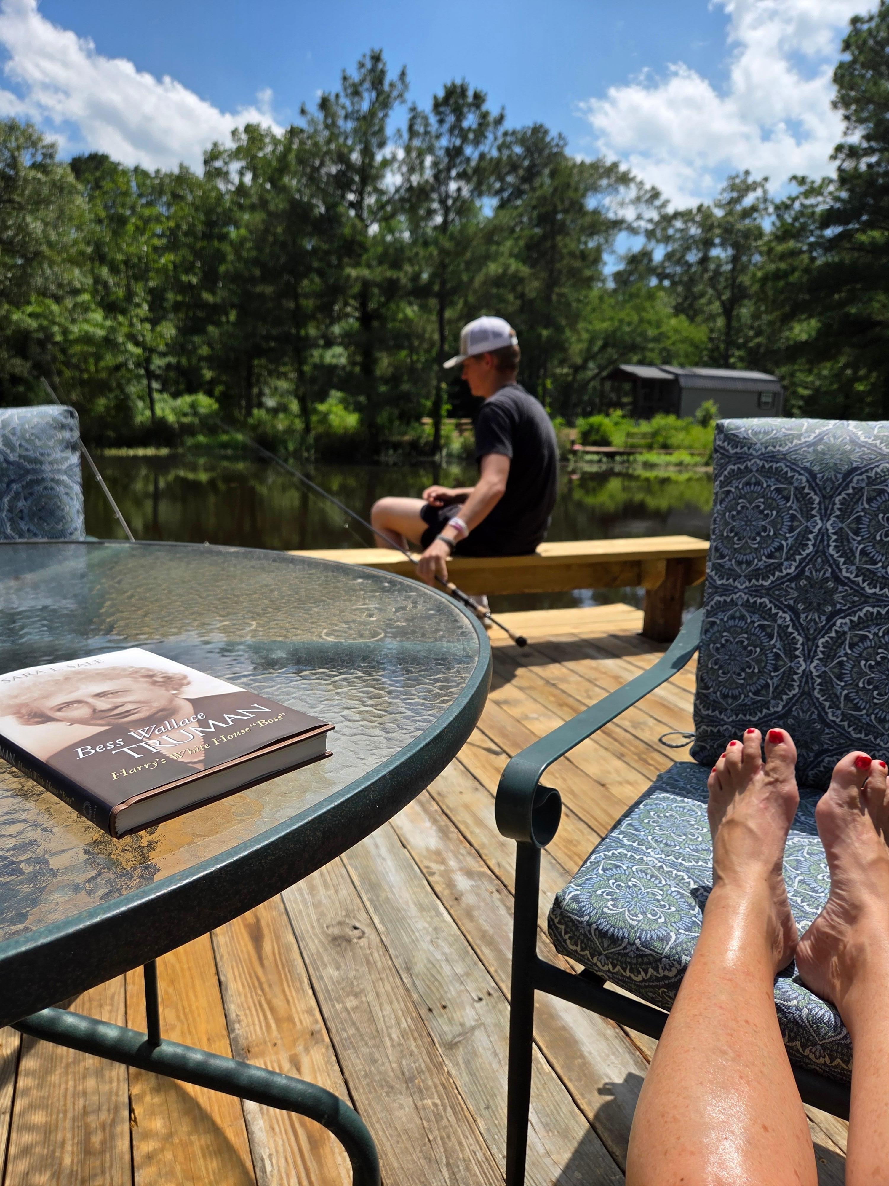 Grandson loved fishing in the pond!