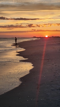 Fishing at sunset