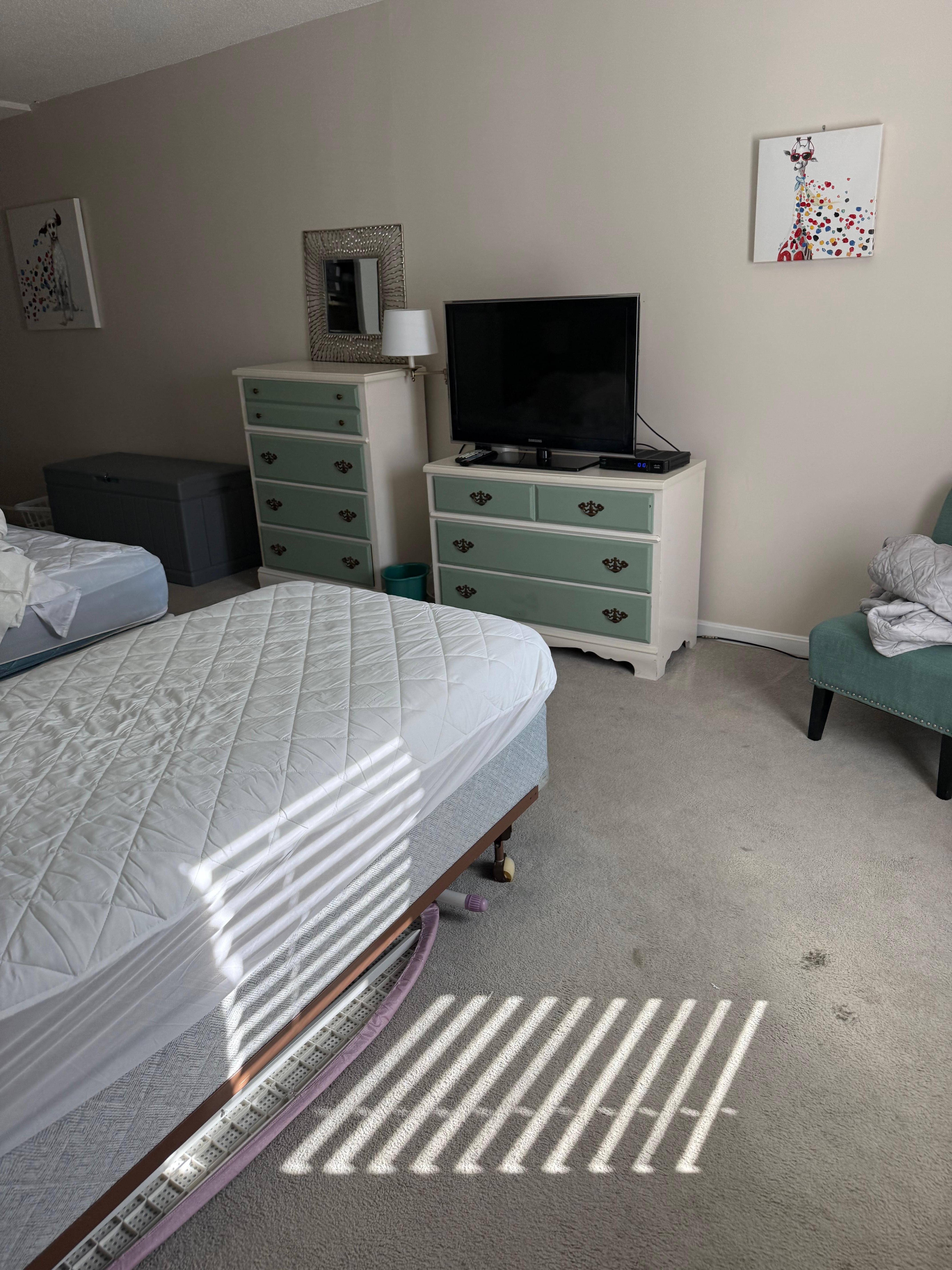 Nasty carpet that needs to be replaced very old and stained.