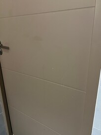 Dirty bathroom door