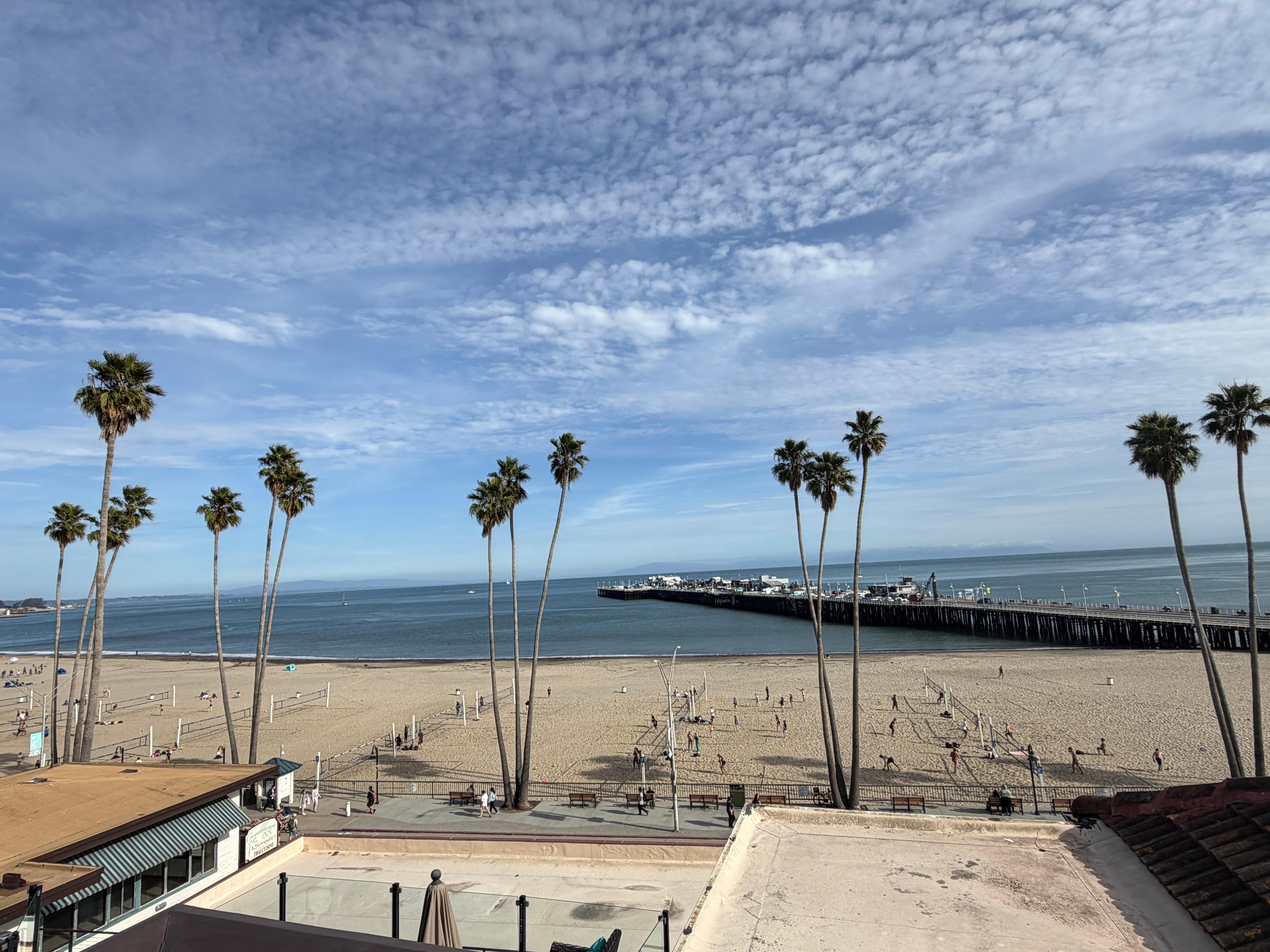 Volley ball and ocean steps from hotel. 