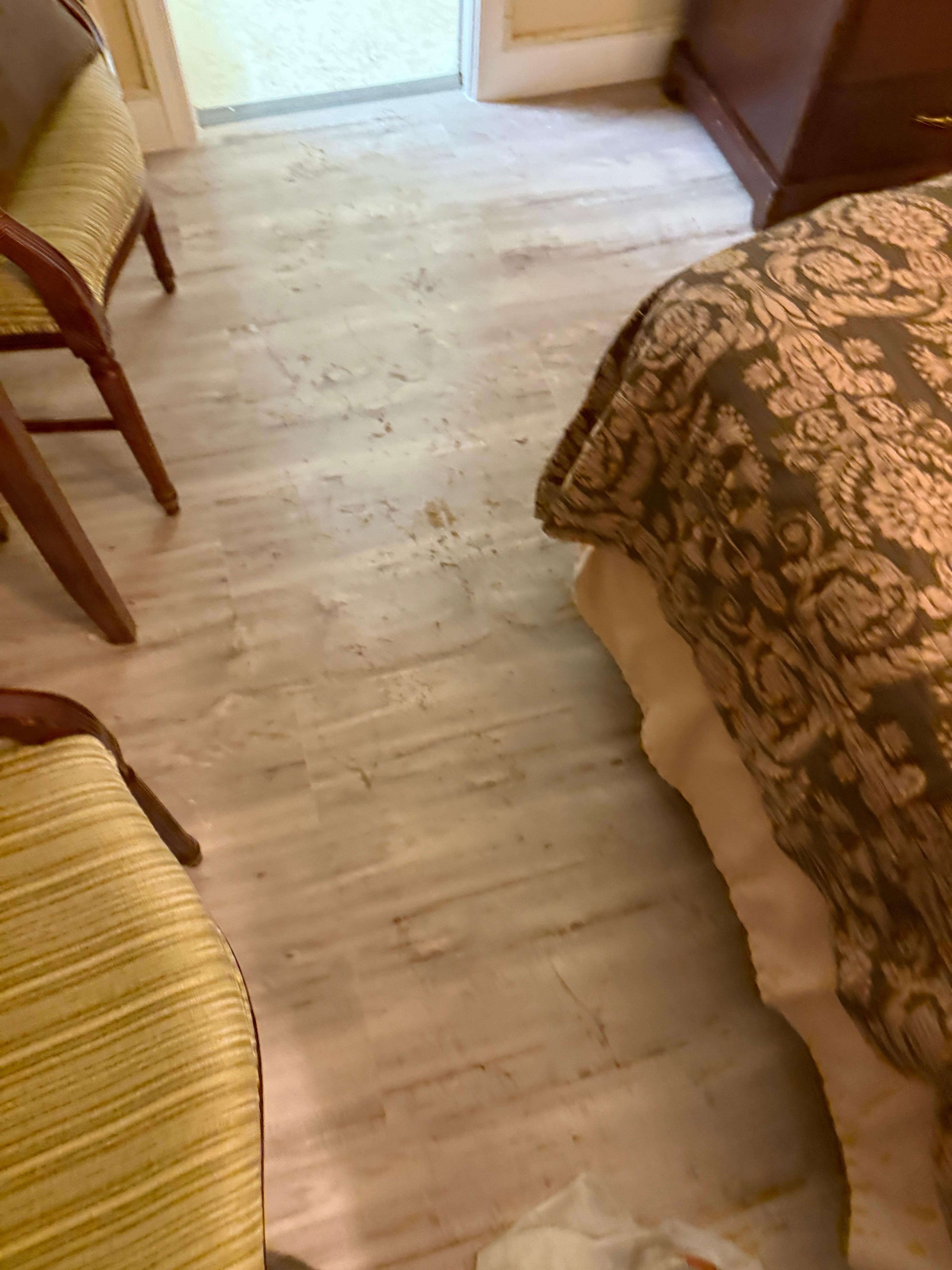 Wet floor with sewage