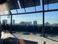 Roof top breakfast in the morning in October