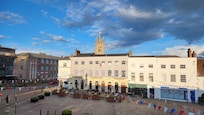 View of the town square from our room.