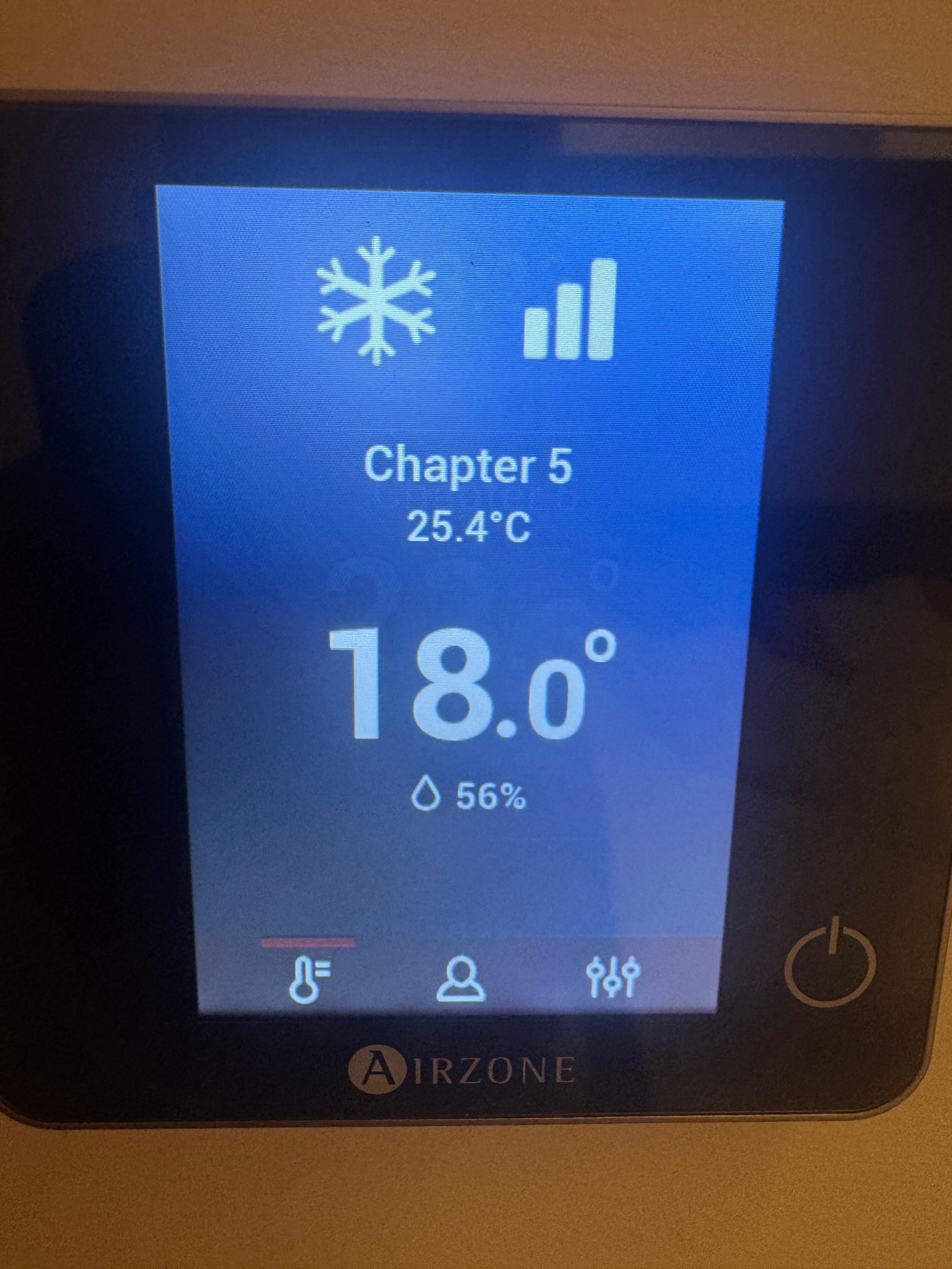 Temperatura no interior do quarto 