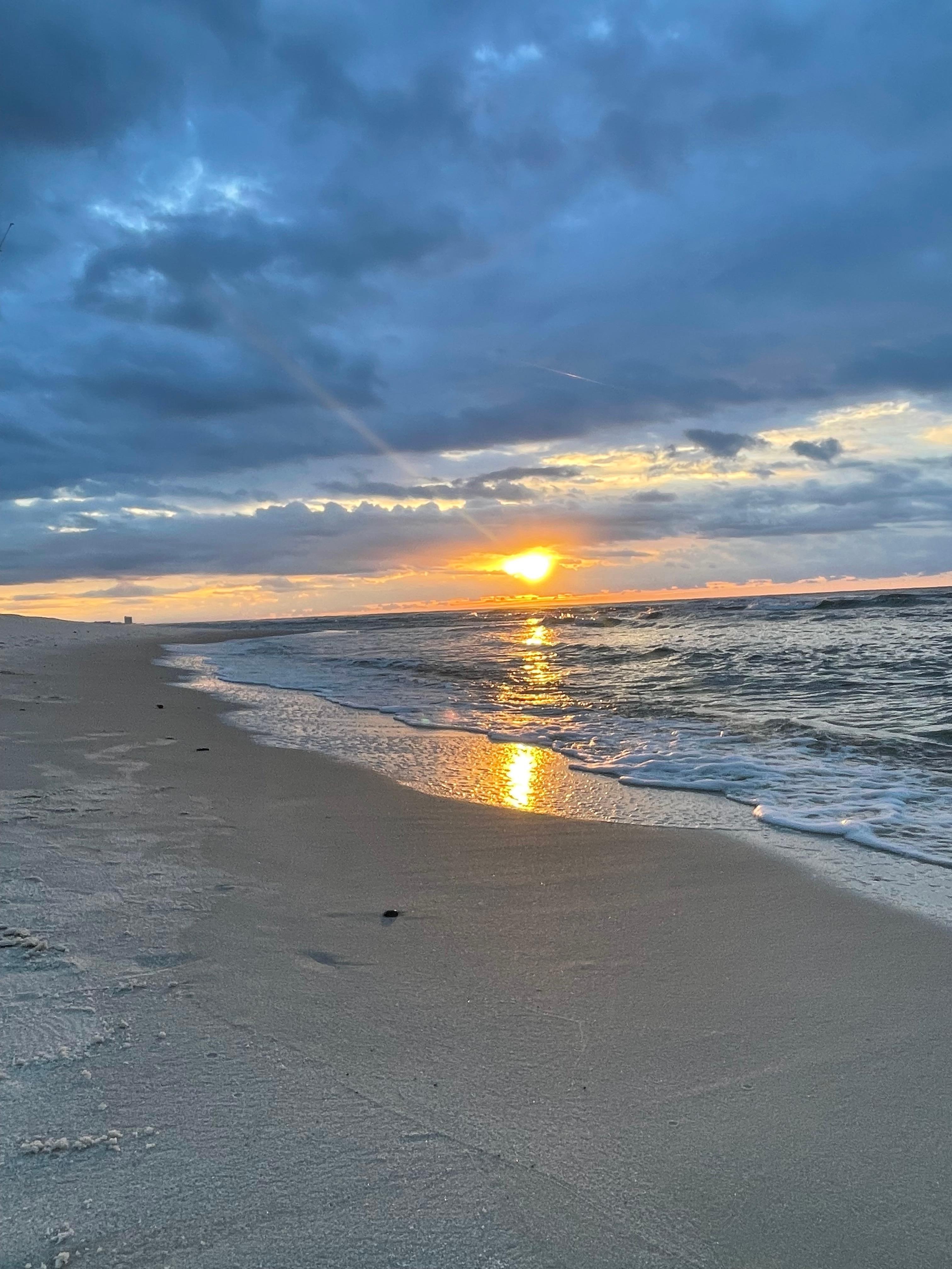 Sunrise at the beach in Fort Morgan.