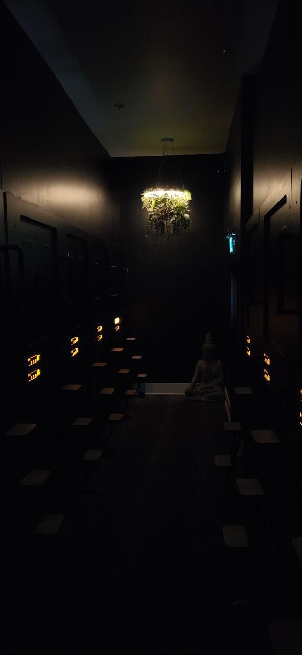 corridor with capsules