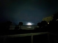 Lightening storm over the ocean 20 mile away.